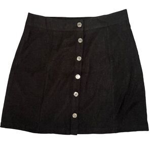 Boutique black a-line suede like mini skirt medium NWT